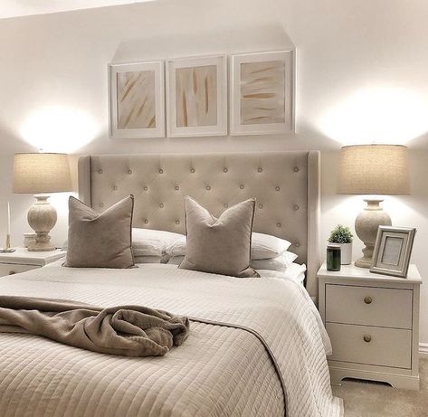 Beige Room, Neutral Bedroom Decor, Classy Bedroom, Redecorate Bedroom, Apartment Decor Inspiration, Room Makeover Bedroom, Bed Ideas, Decor Home Living Room, Master Bedrooms Decor