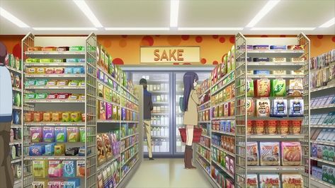 Anime Convience Store, Anime Grocery Store, Anime Market, Clothing Shop Interiors, Reel Design, Grocery Store Design, Environment Painting, Episode Interactive Backgrounds, Anime Places