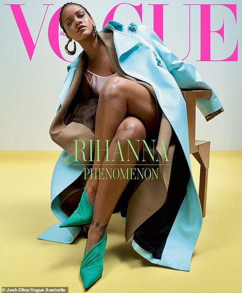 Global phenomenon! Rihanna, 31, looks powerful in a pale pink slip dress and two statement trench coats as she graces the May issue of Vogue Australia Rihanna Vogue, Rihanna Cover, Christine Centenera, Pink Slip Dress, Vanessa Morgan, Magazine Vogue, Australia Photos, Global Dress, Jenna Dewan