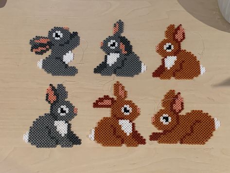 Hama Beads Rabbit, Bunny Bead Pattern, Hama Beads Bunny, Perler Beads Bunny, Perler Bead Easter Patterns, Hama Beads Patterns Easter, Hama Beads Patterns Animals, Easter Perler Beads, Bunny Perler Beads