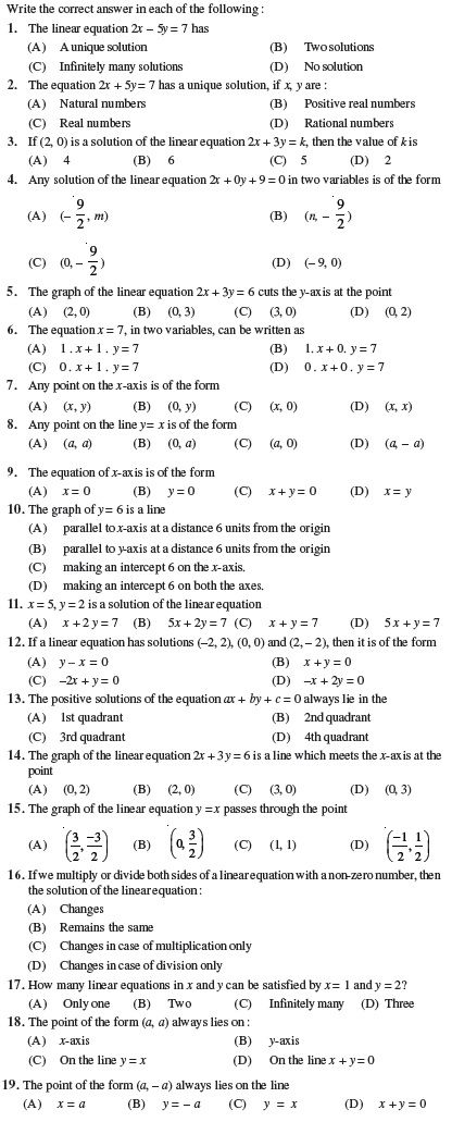 Class 9 Important Questions for Maths - Linear Equations in Two Variables Linear Equations In Two Variables, Math Formula Chart, Class 9 Maths, Formula Chart, Linear Inequalities, Natural Number, Rational Numbers, Math Materials, Doraemon Wallpapers