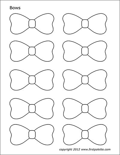 Bows | Free Printable Templates & Coloring Pages | FirstPalette.com Free Bow Template Printable, Free Blippi Printables, Bow Template Printable Free, Royal Icing Templates Free Printable, Kite Template, Bow Tie Template, Bow Printable, Moldes Para Baby Shower, Royal Icing Templates