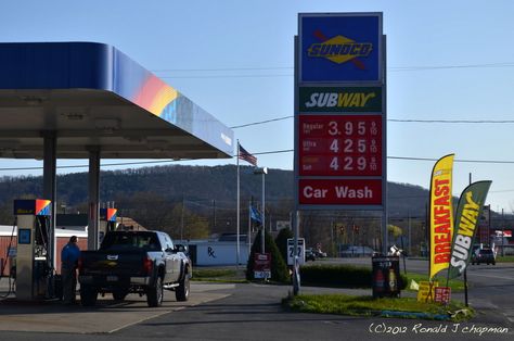 SUNOCO gas station off of RT487 Gas Station, Nascar, Highway Signs, Broadway Show Signs, Broadway Shows, Broadway