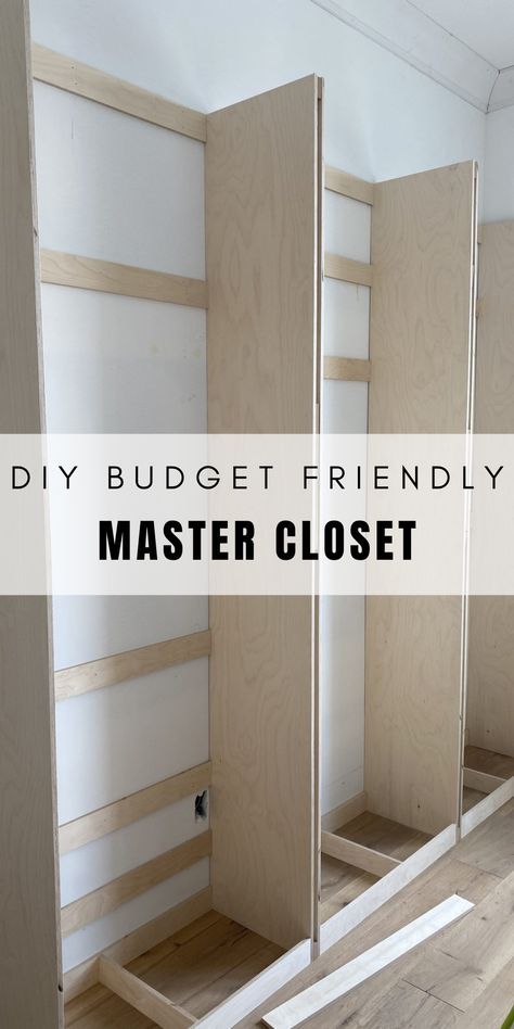 Ready to make your dream closet a reality? 💼🏡 Check out our DIY Budget Friendly Closet Build guide! We're dishing out expert tips on maximizing every cent while creating a functional and fashionable space. 🛠️✨ Don't miss out! See my blog for more. Low Budget Closet Ideas, Walk In Closet Build Out, Small Closet Cabinet Ideas, Diy Wardrobe Room, Handmade Closet Ideas, Build Your Own Walk In Closet, Building A Closet Organizer, Closet Updates On A Budget, How To Build A Closet System