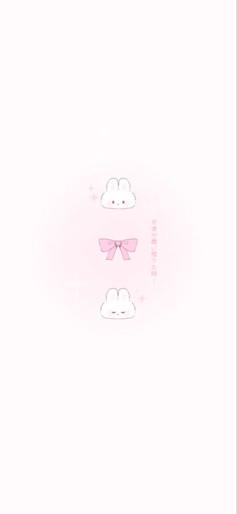 Cute Bunny Wallpaper Iphone, White Bunny Wallpaper, Bunny Wallpaper Aesthetic, Kawaii Lockscreen, Cute Wallpaper Lockscreen, Homescreen Wallpaper Aesthetic, Cute Homescreen, Aesthetic Bunny, Bow Wallpaper Iphone