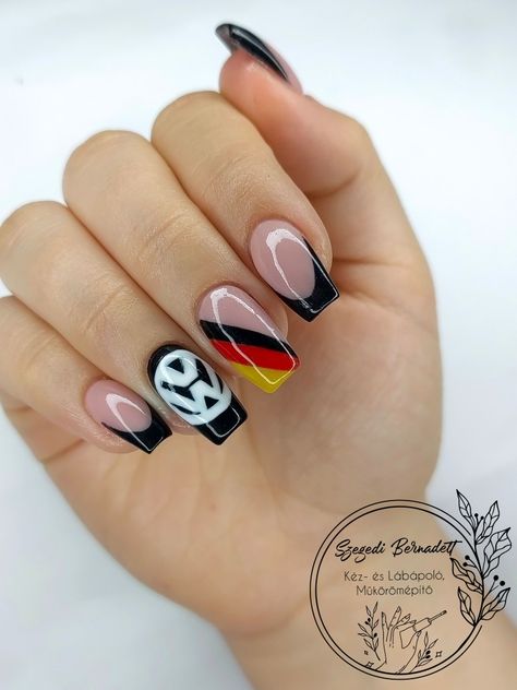 Volkswagen Nails Art, Volkswagen Nails, Car Nails, Jetta Car, Fan Nails, Matte Nails Design, Car Themes, Mercedes Car, Beauty Inspo