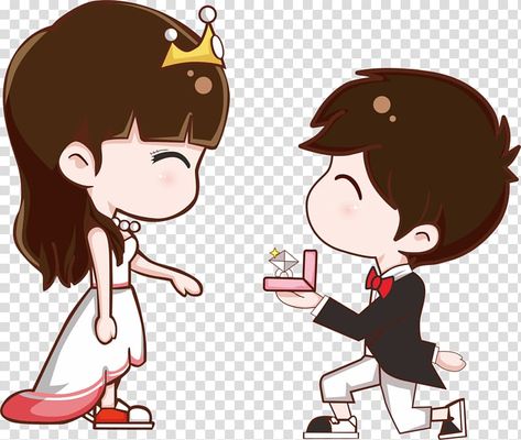 Propose Day Images Cartoon, Propose Day Drawing, Anime Proposal, Engagement Cartoon, Proposal Drawing, Propose Day Images, Doodle Wedding, Cartoon Wedding Invitations, Cartoon Wedding