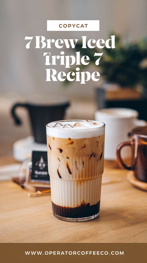 🌸 Need a new coffee to try? 7 Brew Iced Triple 7 is a top choice with espresso shots, ice cubes, and Smooth 7 Flavor that makes it a year-round hit! Try this easy recipe at home for your favorite 7 Brew vibe! #PopularIcedCoffee #DIYDrinks #7BrewMenuList 🌸 Ice Coffee Recipes, Hot Coffee Drinks, Easy Home Recipes, Fresh Coffee Beans, Iced Coffee Drinks, Ground Coffee Beans, Diy Drinks, Popular Drinks, Espresso Shot