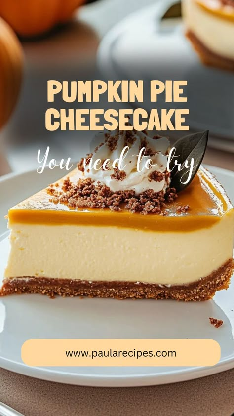 Indulge in the flavors of fall with this Pumpkin Pie Cheesecake! A perfect blend of creamy cheesecake and pumpkin spice goodness. 🍂✨🎃 #PumpkinCheesecakeMagic #FallBakingDelights #SweetAutumnVibes #CreamyPumpkinPerfection #DessertGoals #CheesecakeLove #PumpkinSeasonTreats #CozyUpWithDessert #BakingHappiness #AutumnFlavors 🎃🍰 Pumpkin Pie Cheesecake Recipe, Pumpkin Cheesecake Pie, Pumpkin Extract, Cheesecake Pumpkin, Ricotta Cheesecake, Pumpkin Pie Cheesecake, Pumpkin Cheesecake Recipes, Pumpkin Pie Mix, Pie Cheesecake