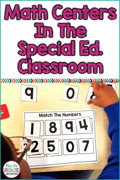 Hands On Math Centers In The Special Education Classroom... they ARE possible!! Using these hands on centers activities will help your students master and generalize their math skills. #mathhelp Special Education Centers, Special Ed Classroom, Ed Classroom, Sped Math, Special Education Math, Self Contained Classroom, Special Education Activities, Special Education Elementary, Teaching Special Education