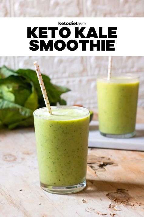 Kale Smoothie Recipes, Keto Smoothie Recipes, Sugar Free Maple Syrup, Kale Smoothie, Smoothie Detox, Kale Recipes, Low Carb Breakfast Recipes, Best Keto Diet, Healthy Keto