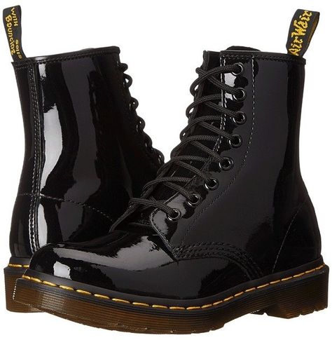 Dr Martens Boots Women, Dr Martens Patent, Black Lace Boots, Black Mid Calf Boots, Dior Boots, Black Patent Leather Boots, Women's Lace Up Boots, Victorian Boots, Shoes Dr Martens