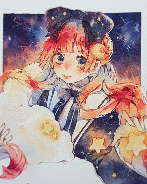 Watercolour Anime Art, Watercolor Art Anime, Anime Watercolor, Beautiful Acrylic Painting, Manga Watercolor, Acrylic Ideas, 수채화 그림, Into Art, Arte Sketchbook