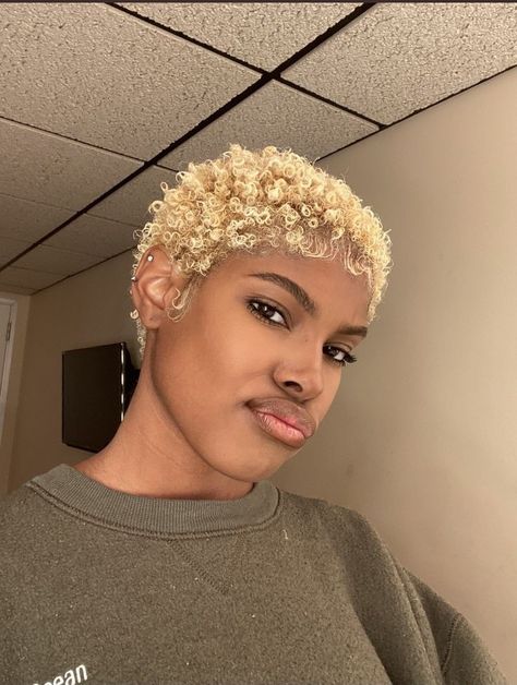 Diamond White Short Hair, Short Blonde Hair On Black Women, Ginger Twa Natural Hair, Pink Twa, Dyed Twa, Short Dyed Hair Black Women, Bald Black Women, Big Chop Inspiration, Twa Haircuts