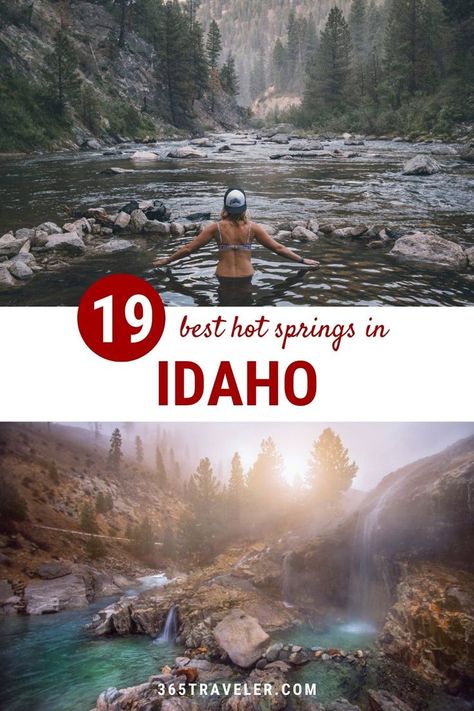 Believe it or not, Idaho has the most usable hot springs in the whole country. There are 340 hot springs found in Idaho, and of those, you can soak in 130 of them! Ready to learn more? Here are 19 of the best hot springs Idaho has to offer! Victor Idaho, Thousand Springs State Park Idaho, Burgdorf Hot Springs Idaho, Idaho Hot Springs, Cascade Idaho, Idaho Adventure, Southern Idaho Attractions, Explore Idaho, Craters Of The Moon