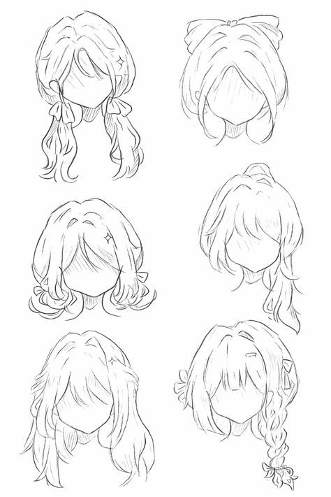 Cute Hairstyle Reference, Hair Woman Drawing, Hairstyles Women Drawing, Hairstyle For Drawing, Hairstyle Ideas Sketch, Hairstyles For Women Drawing, Hair Styles Anime Drawing, Hair Girl Drawing, Girl Hair Ideas Drawing