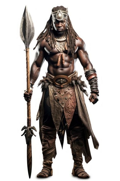 Black Warrior Male, People Anime, Egyptian Warrior, African Warrior, Afro Futurism, Zulu Warrior, Editing Material, African Tattoo, Hakeem Olajuwon