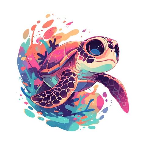 turtle - Turtle - T-Shirt | TeePublic Turtle Artwork, Sea Turtle Art, Awareness Poster, Turtle Tattoo, Wood Keychain, Turtle Art, Island Art, Water Art, Dope Art