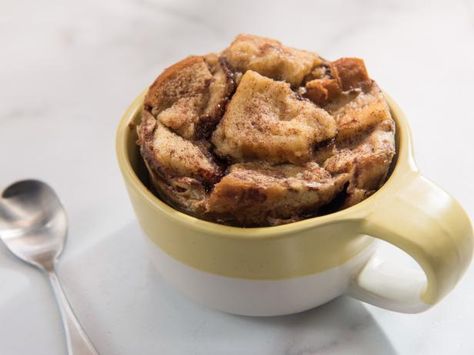 Get Microwave Bread Pudding Recipe from Food Network - super fast and yummy! Food Network The Kitchen Recipes, Microwave Bread Pudding, Food Network The Kitchen, Recipe For Bread Pudding, Hazelnut Bread, Raspberry Bread Pudding, The Kitchen Recipes, Caramel Bread Pudding, Microwave Mug Recipes