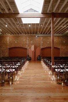 Indoor wedding ceremony idea - industrial exposed brick venue {The Pannikin Building} Wedding Ceremony Backdrop Indoor, Ceremony Decorations Indoor, Wedding Ceremony Decorations Indoor, Ceremony Arch Decor, Indoor Wedding Ceremony, Aisle Markers, Indoor Wedding Ceremonies, Wedding Ceremony Backdrop, Watercolor Floral Wedding Invitations