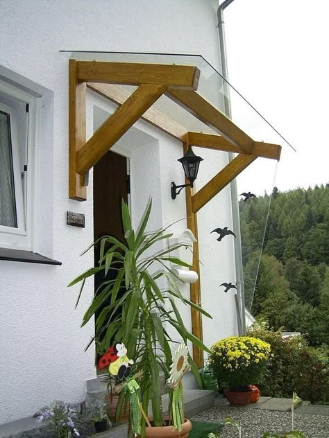 Awning Over Door, Diy Awning, House Awnings, Door Awnings, Door Canopy, Small Woodworking Projects, Casa Exterior, Sculpture Metal, Canopy Outdoor