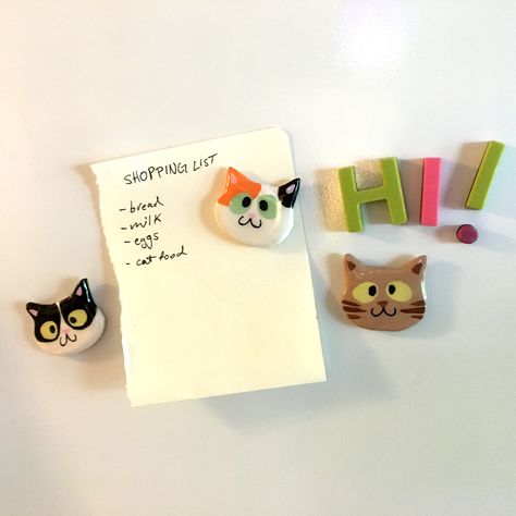 10 Creative Clay Magnet Ideas You Need to Try Today Cat Magnets, Clay Cat, Clay Magnets, Diy Air Dry Clay, Magnet Crafts, How To Make Clay, Art Decor Diy, Clay Ornaments, Clay Art Projects