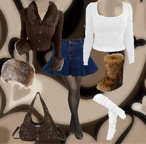 Trashy y2k winter outfit #y2k #winter #winteroutfit #y2kwinteroutfit #y2koutfit #y2koutfitinspo #outfitinspo #amazon #alt #fashion #grunge #goth #punk #bratz Winter Outfit Y2k, Y2k Winter Outfits, Lunch Dresses, Alt Grunge, Y2k Winter, Winter Outfits Warm, Trashy Y2k, Fashion Grunge, Alt Fashion