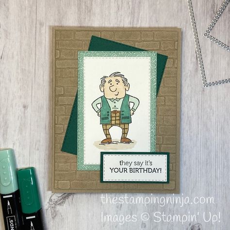 152530 Senior Years Stamp It's Your Birthday With Senior Years Senior Years Stampin Up Cards, Guy Birthday, Mary Fish, Stampin Pretty, Male Birthday, Hand Made Greeting Cards, Boy Cards, Retirement Cards, Birthday Cards For Men