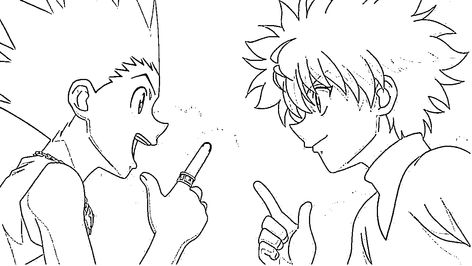 Made this for some galss painting art. Killua Coloring Pages, Hunter X Hunter Lineart, Killua Outline, Outline Art Anime, Hxh Painting, Anime Line Art, Killua Tattoo, Anime Outline, Art Outline