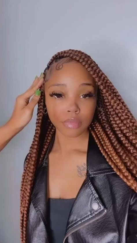 Bulb Braids Hairstyle, Brown Braids For Black Women, Hair With Braids, Brown Box Braids, Protective Style Braids, Lemonade Braids Hairstyles, Braids For Black, Hairstyles Pictures, Big Box Braids Hairstyles