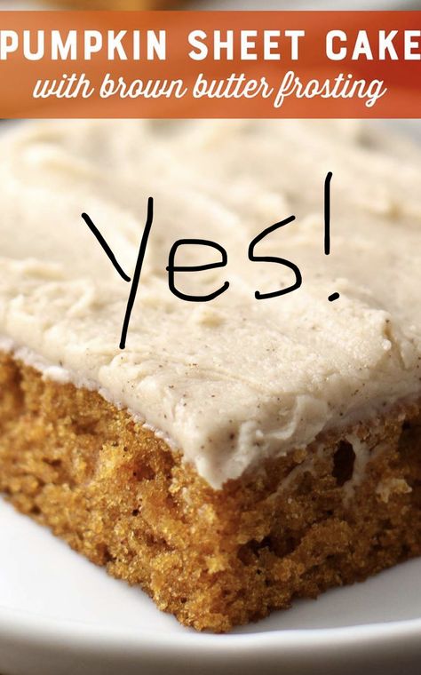 Brown Butter Frosting Recipe, Cake With Brown Butter Frosting, Butter Frosting Recipe, Brown Butter Frosting, Pumpkin Sheet Cake, Recipe Pumpkin, Sheet Cake Recipes, Pumpkin Recipes Dessert, Sheet Cakes