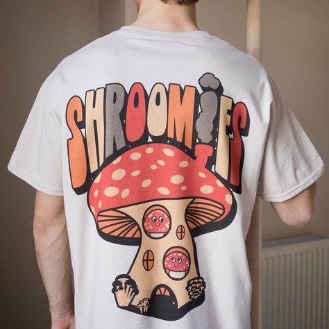 Mushroom Slogan, Toadstool House, Trippy Clothes, House Graphic, Slogan Sweatshirt, Lgbt T Shirts, Shirt Illustration, Slogan T Shirt, Magical Gift