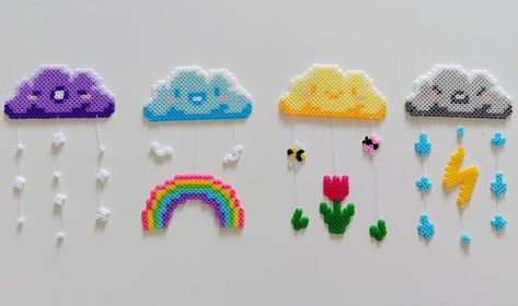 Peeler Bead Ideas Hexagon, Cloud Perler Beads, Aesthetic Hama Bead Ideas, Ironing Beads Ideas Aesthetic, Iron Beads Ideas Aesthetic, Pearler Bead Patterns Aesthetic, Perler Bead Aesthetic, Aesthetic Perler Beads Ideas, Pyssla Ideas Cute