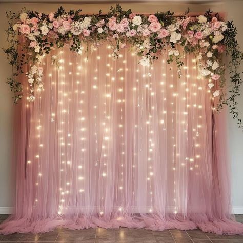 PRICES MAY VARY. Fomcet Tulle Curtains for Decorations: Tulle backdrop curtains with lights string take a brilliant touch, sheer curtain allowing enough light to filter through while maintaining a sense of privacy; and soft lights emit a warm and inviting glow, creating a cozy ambiance. During the day, fabric backdrop serves as an elegant backdrop decoration, it transforms into a calming haven with its gentle illumination at night. Package Includes: 2 panels dusty rose tulle backdrop curtains, e Sheer Curtains With Lights, Curtains With Lights, Curtains Backdrop, Warm String Lights, Tulle Backdrop, Backdrop For Wedding, Elegant Backdrop, Backdrop Curtains, Curtain Backdrops