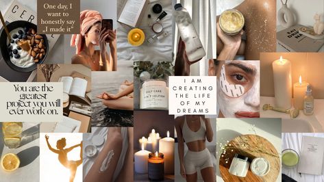 Desktop Background Selfcare Mood Board #desktop #ipadbackground #skincare #thatgirl #aesthetic #moodboard #wallpaper Self Care Aesthetic Wallpaper Desktop, Motivational Wallpaper Macbook Desktop Wallpapers, Selfcare Wallpaper Laptop, Mood Board Skincare, Self Care Desktop Wallpaper, Skincare Wallpaper Aesthetic, Moodboard Aesthetic Wallpaper Laptop, Positive Desktop Wallpaper, Moodboard Wallpaper Laptop