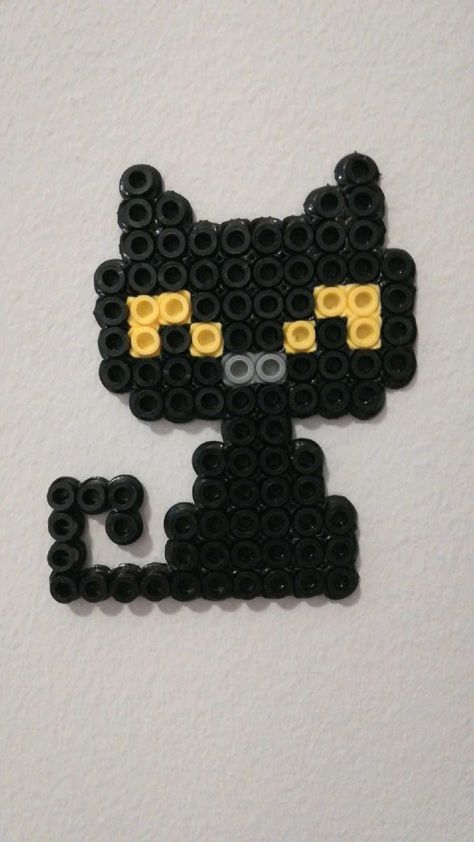 Diy Jewelry Rings, Hama Beads Design, Diy Perler Bead Crafts, Perler Crafts, Diy Perler Beads, Loom Pattern, Witch Cat, Minecraft Crafts, Perler Beads Designs