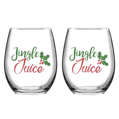 PRICES MAY VARY. SPECIAL CHRISTMAS GIFT FOR WINE LOVERS: Still worried about gift giving ideas? Our Christmas wine glasses makes a wonderful gift for men, women, friends, coworkers, couples, mom, dad, grandmother, grandfather, aunt, uncle, brother, sister, son, daughter, husband, wife, teacher. CLASSIC DESIGN: The Christmas wine glass with simple and classic design add a touch of elegance to your barware collection, drinkware set or table setting. The stemless wine glasses hold up to 15 Oz and a Christmas Gifts For Wine Lovers, Jingle Juice, Family On Christmas, Christmas Wine Glasses, Wine Flavors, Special Christmas Gift, Women Friends, Funny Christmas Gifts, Wine Glass Set