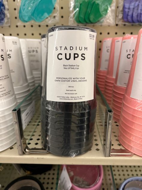 Diy Party Cups, Stadium Cups, Diy Cups, Party Cups, Custom Vinyl, Vinyl Designs, Diy Party, Hobby Lobby, Party Ideas