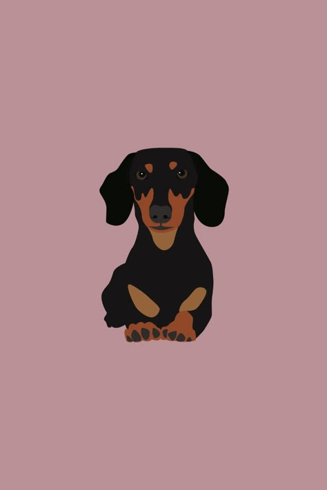 Daschund Painting Easy, Dashound Wallpaper Iphone, Dachshund Painting Easy, Cute Wallpapers Dogs, Weiner Dog Wallpaper, Daschund Wallpaper, Daschund Art, Dachshund Wallpaper, Arte Dachshund