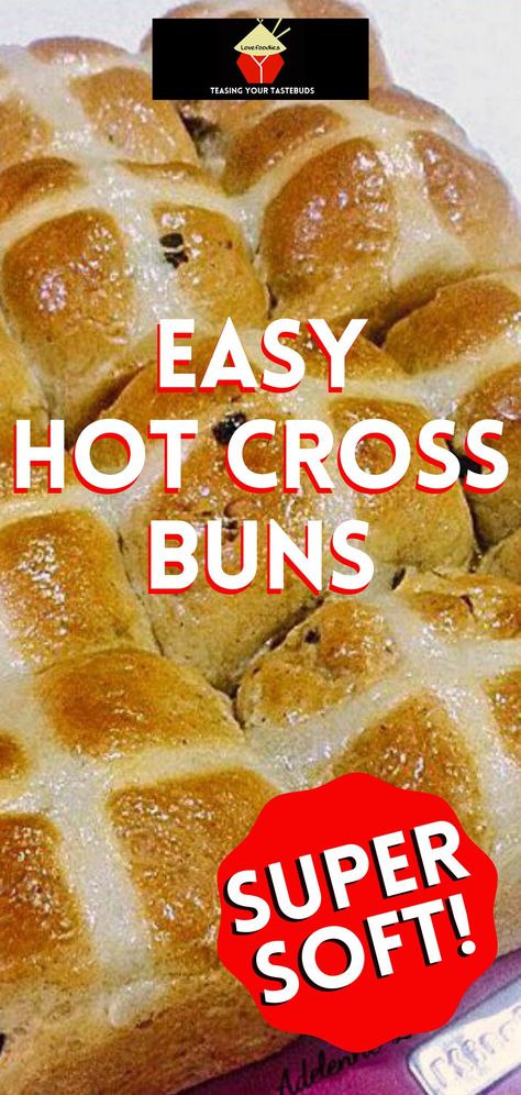 Easy Hot Cross Buns, Hot Cross Buns Recipe Easy, Easter Hot Cross Buns, Cross Buns Recipe, Great British Food, Hot Cross Buns Recipe, Buns Recipe, Hot Cross Buns, Cross Buns