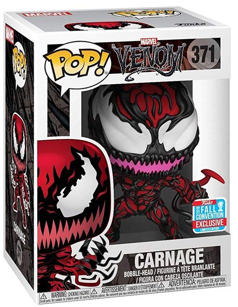 NYCC 2018 - Funk POP! Marvel: Venom - Carnage [with Tendrils] #371 - Shared Exclusive! Funko Spiderman, Venom Funko Pop, Venom Toys, Film Venom, Cp9 One Piece, Funko Pop List, Venom Carnage, Venom Marvel, Billy Kid