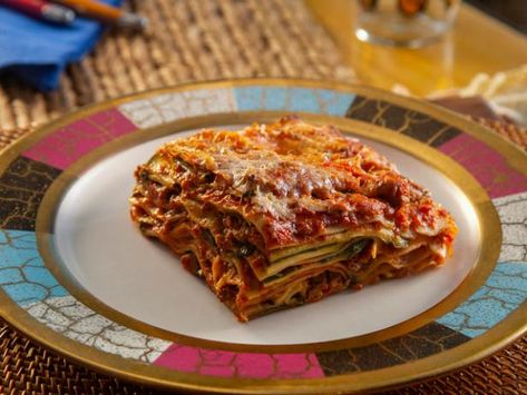 Ten-Layer Lasagna Bolognese | Food Network Layer Lasagna, Lasagna Bolognese, No Boil Lasagna, Vegetarian Lasagna, Bolognese Recipe, Zucchini Lasagna, Specialty Foods, Lasagna Recipe, Network Solutions