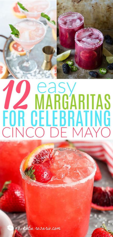 Easy Flavored Margarita Recipes, Large Batch Strawberry Margarita Recipe, Cinco De Mayo Margarita Ideas, Make Margaritas At Home, Make Ahead Margaritas, Margarita Flights Diy, Large Batch Margaritas, Tequila Fruit, Fun Margaritas