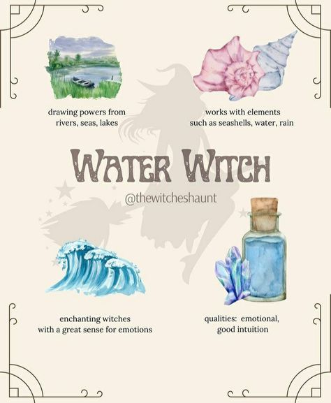 Fire Magick, Modern Witch Tarot, Witch Types, Element Of Water, Lunar Witch, Water Magic, Strength Motivation, Water Witch, Witch Tarot