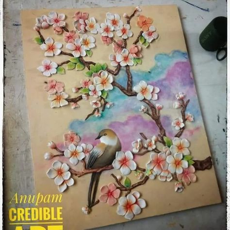 3D clay painting ,marble dust clay with oil colour Air Dry Clay Painting On Canvas, 3d Clay Painting, Clay Paintings On Canvas, Painting With Clay, Dough Art, Painting Marble, Clay Gifts, Clay Painting, Sculpture Art Projects