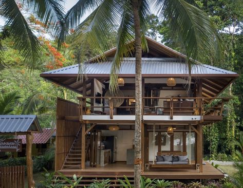 Siargao House Design, Modern Bahay Kubo Design Philippines, Thailand House Design Modern, Modern Balinese House, Tropical Building, Modern Bahay Kubo, Small House Blueprints, Beautiful Tree Houses, Tropical House Design