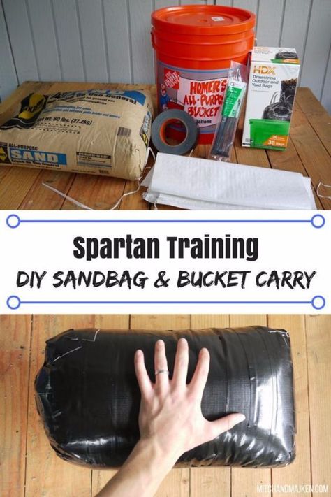 DIY Exercise Equipment Projects - DIY Sandbag And Bucket Carry - Homemade Weights and Strength Training Projects - How To Build Simple and Easy Fitness Equipment, Yoga Mats, PVC Pipe Ideas for Butt Workouts, Strength Training and Do It Yourself Workouts At Home t Diy Sandbags, Diy Exercise Equipment, Spartan Training, Spartan Sprint, Spartan Life, Spartan Workout, Spartan Race Training, Crossfit Equipment, Diy Gym Equipment