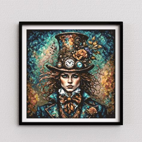 🔥 Get ready to stitch your own Steampunk Lady with these printable patterns! 💀 Perfect for any DIY embroidery project. 🎨 Available in PDF format and DMC color codes for easy stitching. 💰 Only $12.50 for a unique and stunning design. #steampunk #crossstitch #diy #embroidery #crafts #pdfpattern #needlework #handmade #DMCcolors #countedcrossstitch Steampunk Lady, Diy Embroidery Projects, Embroidery Crafts, Printable Chart, Needlework Embroidery, Easy Stitch, Color Codes, Computer Software, Dmc Floss