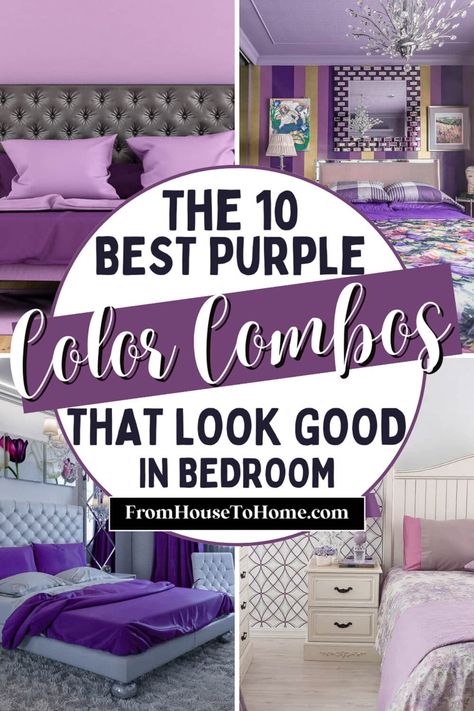 Make your bedroom look stunning with these 10 awesome purple color combinations! From soft and subtle shades to bold and bright hues, there’s a look for everyone. Bedding For Purple Walls, Purple And Light Gray Bedroom, Master Bedrooms Decor Cozy Romantic Purple, Purple Bedroom Paint Colors, Purple Adult Bedroom, Purple Guest Bedroom, Purple Bedroom Ideas For Women, Deep Purple Bedrooms, Purple And Blue Bedroom Ideas