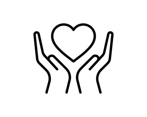 Relationship Icon, Heart In Hand, Hands Icon, Hand Lines, Heart Icon, Hand Logo, Heart Pin, Heart Hands, Symbol Logo